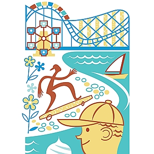 Jean Tuttle - America, Amusement, Fun, Ice Cream, Kids, Lake, Leisure, Recreation, Ride, Roller Coaster, Sailboat, Sailing, Skateboard, Summer, Youth