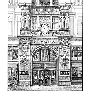 Andre Junget - Architecture, Cityscape, Corporate, Cross Hatch, Historical, Ink, Line, Pen & Ink, Retail, Traditional