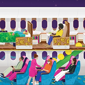 Sam Falconer - Airline, Business, Economy, Flying, Flying Objects, Holiday, Holidays, Luxury, Money, People, Profit, Service, Travel, Travelers, Wealth