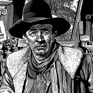 Tim Foley - Action-Adventure, Americana, Celebrities, Engraving, Men, People, Portrait, Portraiture, Scratch Board, Woodcut