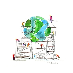 Maria Carluccio - Conceptual, Editorial, Education, Environmental, Global, People, Symbolic, Symbols, Watercolor, Whimsical