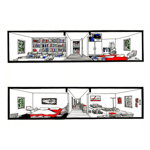 Anna Sutor - Architecture, Editorial, Home, Interiors, Line, Line with Color, Mixed Media, Pen & Ink, Stylized, Technical