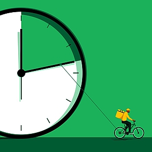 Beth Goody - Bike, Business, Clock, Cyclist, Deadline, Deliver, Delivery, Package, Schedule, Time, Time Crunch, Time Limit, Time Management, Worker