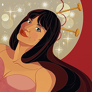 Islenia Mil - BIPOC, Celebrities, Digital, Editorial, Figurative, Graphic, Line with Color, People, Portrait, Portraiture, Women