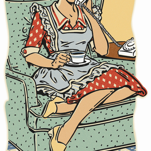 John Kachik - Communication, Conversation, Correspondent, Housewife, Mother, Relaxation, Retro, Telephone, Women's Fashion